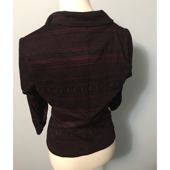 Women’s Burgundy and Black Blazer - Picture 3 of 4